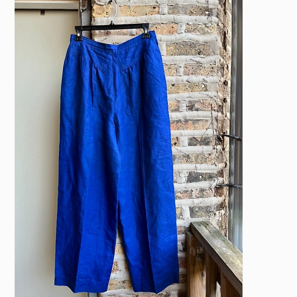 Excellent Vintage Condition! Linen Christian Dior tapered slacks, Size 28"